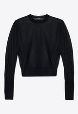 Dolce & Gabbana Semi-Sheer Cropped Sweater Black FXM54T JAIM9-N0000