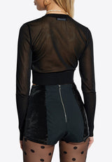 Dolce & Gabbana Semi-Sheer Cropped Sweater Black FXM54T JAIM9-N0000