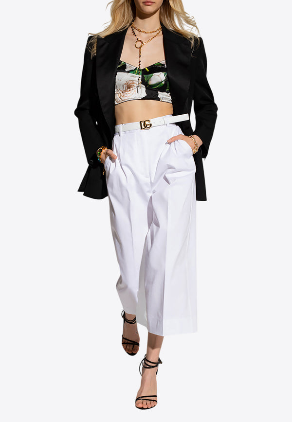 Dolce & Gabbana High-Rise Culotte Pants White FTCC2T FUFLG-W0800