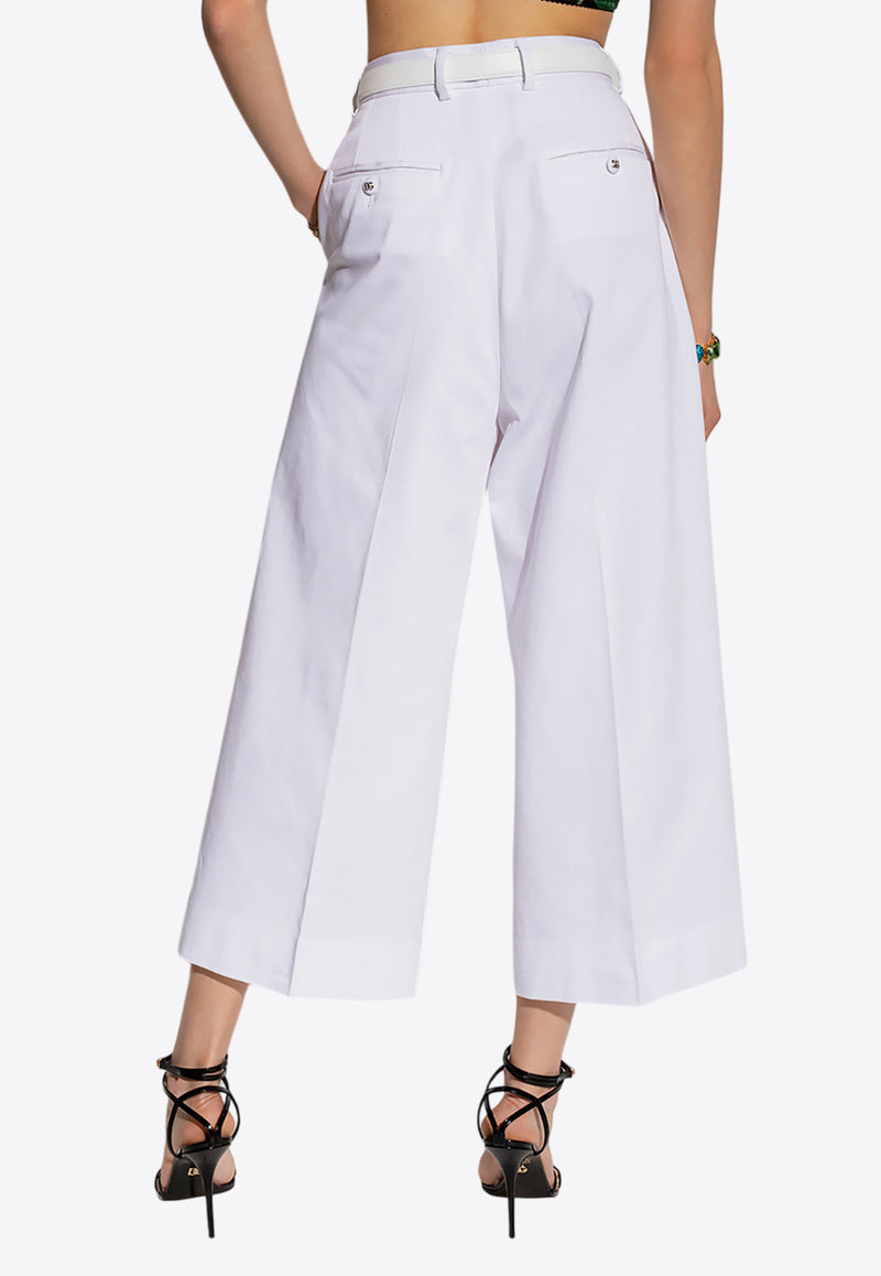 Dolce & Gabbana High-Rise Culotte Pants White FTCC2T FUFLG-W0800