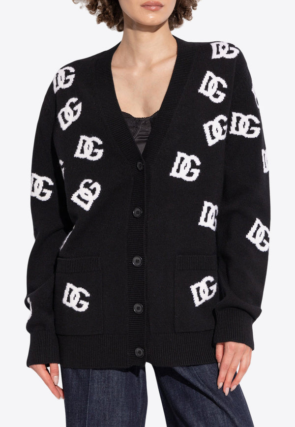 Dolce & Gabbana DG Logo Wool Cardigan Black FXJ36T JCVYW-N0004