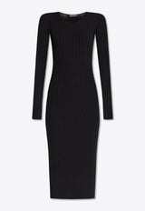 Dolce & Gabbana DG Logo Plaque Knit Midi Dress Black FXS19T JFMIB-N0000