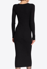 Dolce & Gabbana DG Logo Plaque Knit Midi Dress Black FXS19T JFMIB-N0000