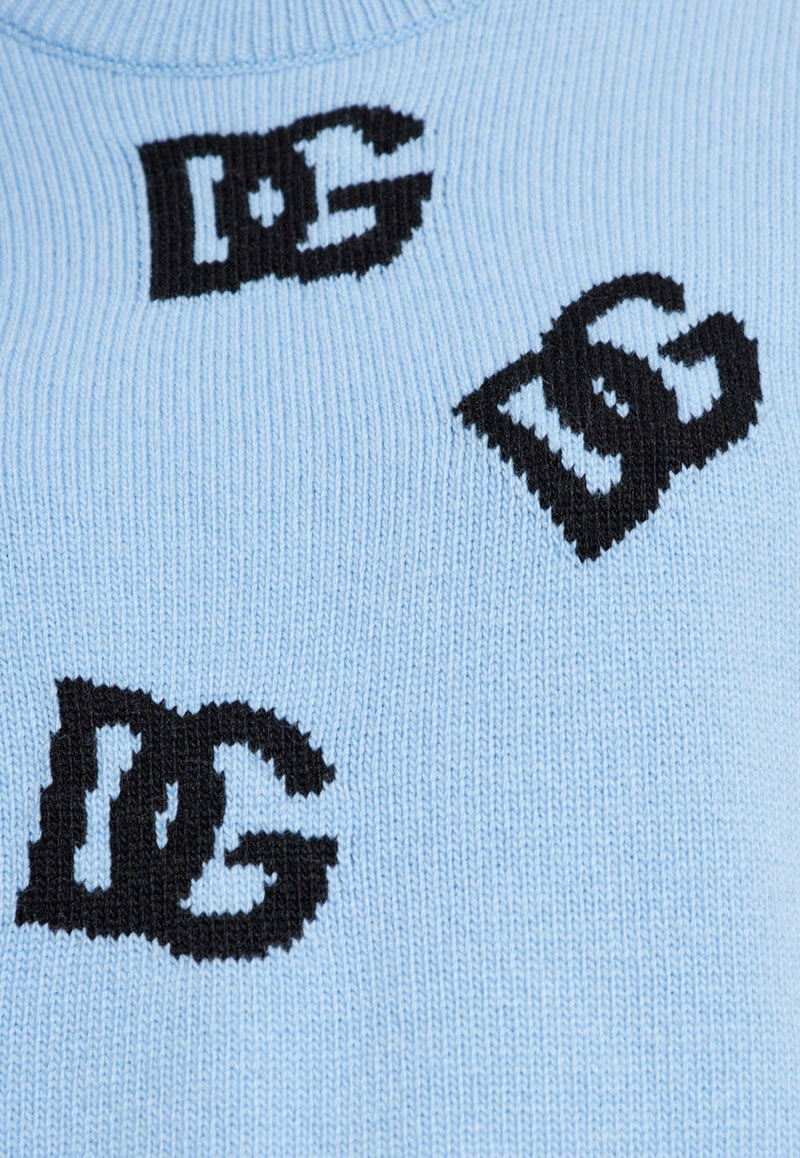 Dolce & Gabbana DG Logo Inlay Sweater Light Blue FXX06T JCVZL-B0143