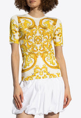 Dolce & Gabbana Majolica Print T-shirt Yellow FXX13T JAHKI-HG3TN