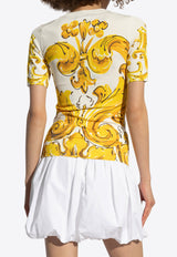 Dolce & Gabbana Majolica Print T-shirt Yellow FXX13T JAHKI-HG3TN