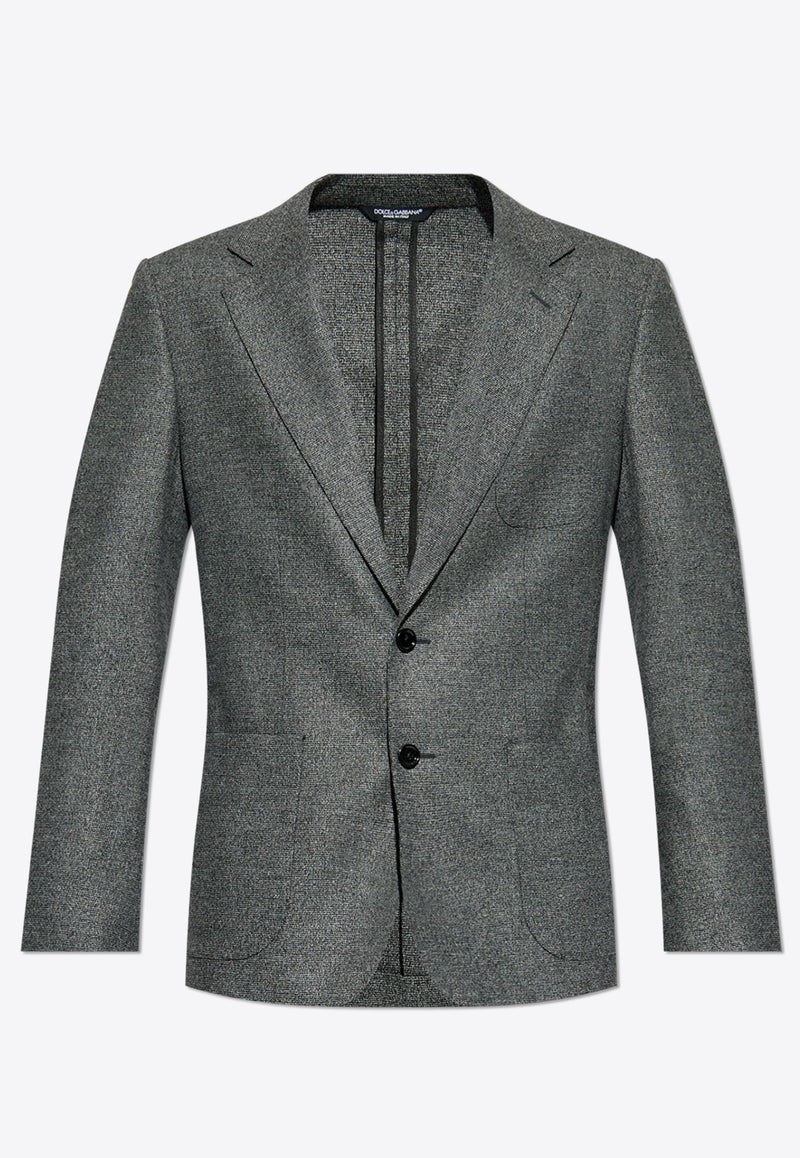 Dolce & Gabbana Single-Breasted Wool Blend Blazer Gray G2TW2T FMCA0-S8291