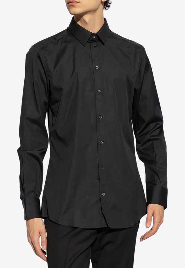 Dolce & Gabbana Long Sleeved Button-Up Shirt Black G5EJ1T FU5U8-N0000