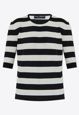 Dolce & Gabbana Striped Wool Knit Top Monochrome FXX42T JCVY0-N0002