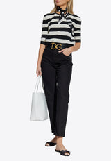 Dolce & Gabbana Striped Wool Knit Top Monochrome FXX42T JCVY0-N0002