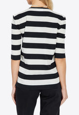 Dolce & Gabbana Striped Wool Knit Top Monochrome FXX42T JCVY0-N0002