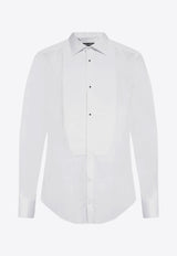 Dolce & Gabbana Long-Sleeved Tuxedo Shirt White G5EN5T FU5U8-W0800