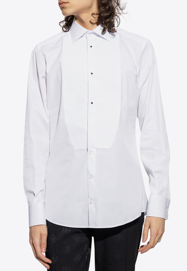 Dolce & Gabbana Long-Sleeved Tuxedo Shirt White G5EN5T FU5U8-W0800