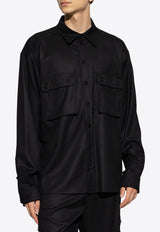 Dolce & Gabbana Oversized Button-Up Wool Shirt Black G5MD1T FU21Q-N0000