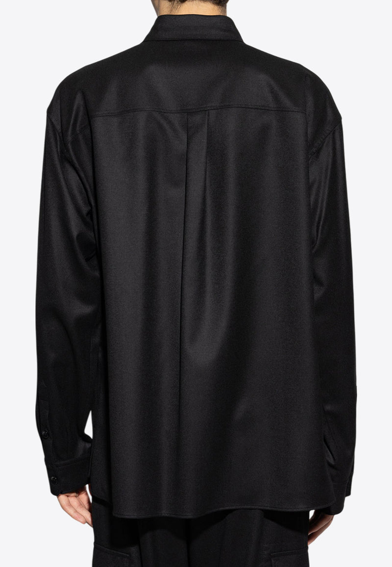 Dolce & Gabbana Oversized Button-Up Wool Shirt Black G5MD1T FU21Q-N0000