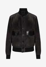 Dolce & Gabbana Suede Bomber Jacket Black G9AWZL HULU2-N0000