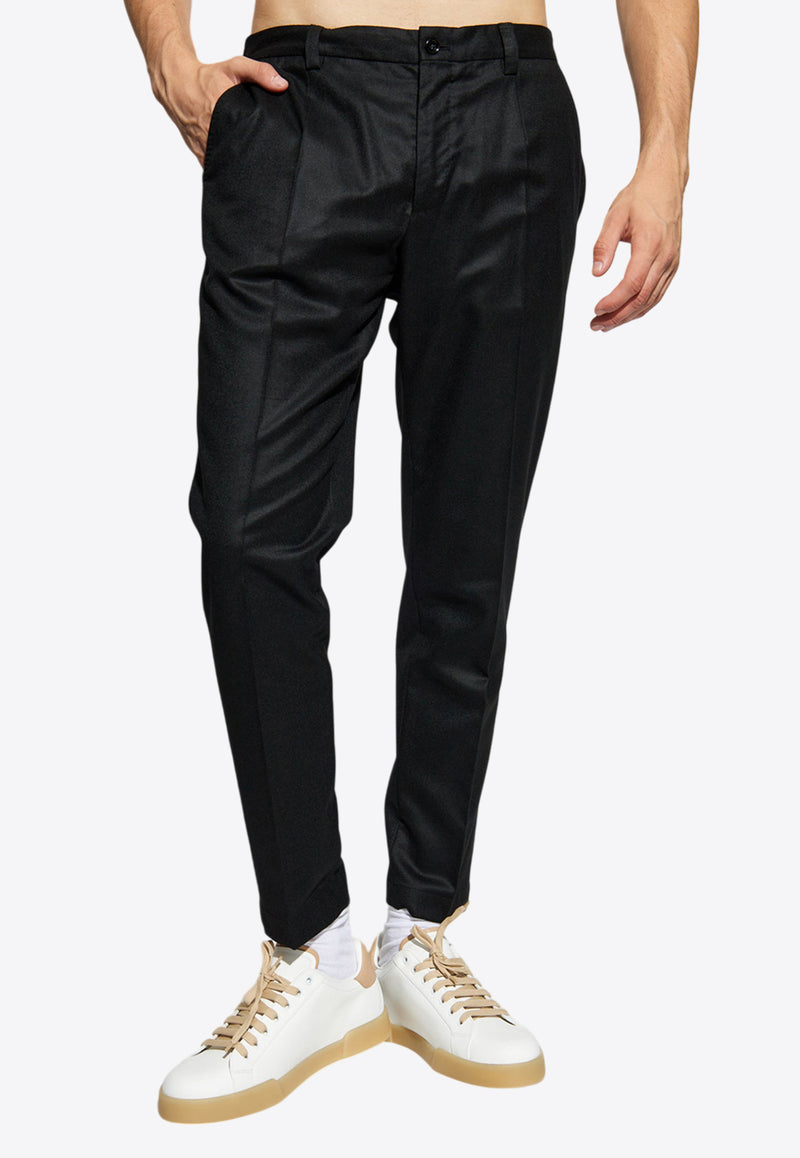 Dolce & Gabbana Straight-Leg Tailored Wool Pants Black GW13ET FU21Q-N0000