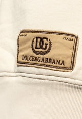 Dolce & Gabbana Logo Embroidered Hooded Sweatshirt Beige G9AKPZ G7NQI-M0299