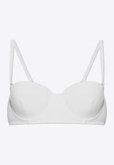 Dolce & Gabbana DG Logo Plaque Balconette Bikini Top White GÓRA O1A16J ONO12-W0800