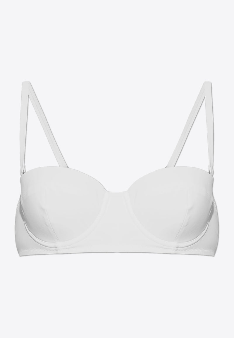 Dolce & Gabbana DG Logo Plaque Balconette Bikini Top White GÓRA O1A16J ONO12-W0800