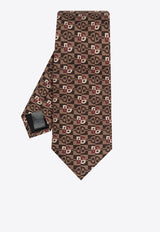 Dolce & Gabbana Logo Jacquard Silk Tie Brown GT147E G0WSP-X0801