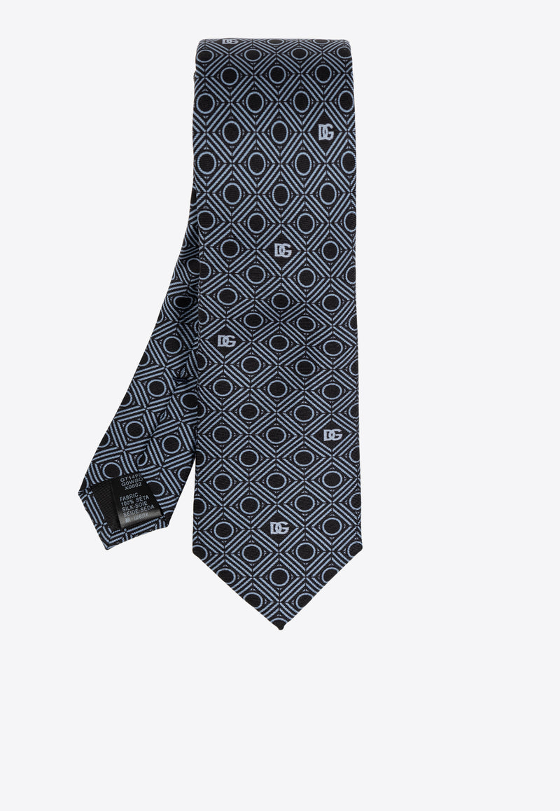 Dolce & Gabbana Silk Patterned Tie Navy GT149E G0WSO-X0802