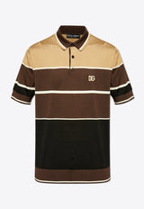 Dolce & Gabbana DG Logo Embroidered Polo T-shirt Brown GXP68Z JBSD2-M9220