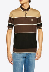 Dolce & Gabbana DG Logo Embroidered Polo T-shirt Brown GXP68Z JBSD2-M9220