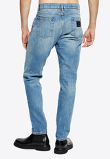 Dolce & Gabbana Washed Straight-Leg Jeans Blue GYJCCD G8KY2-S9001