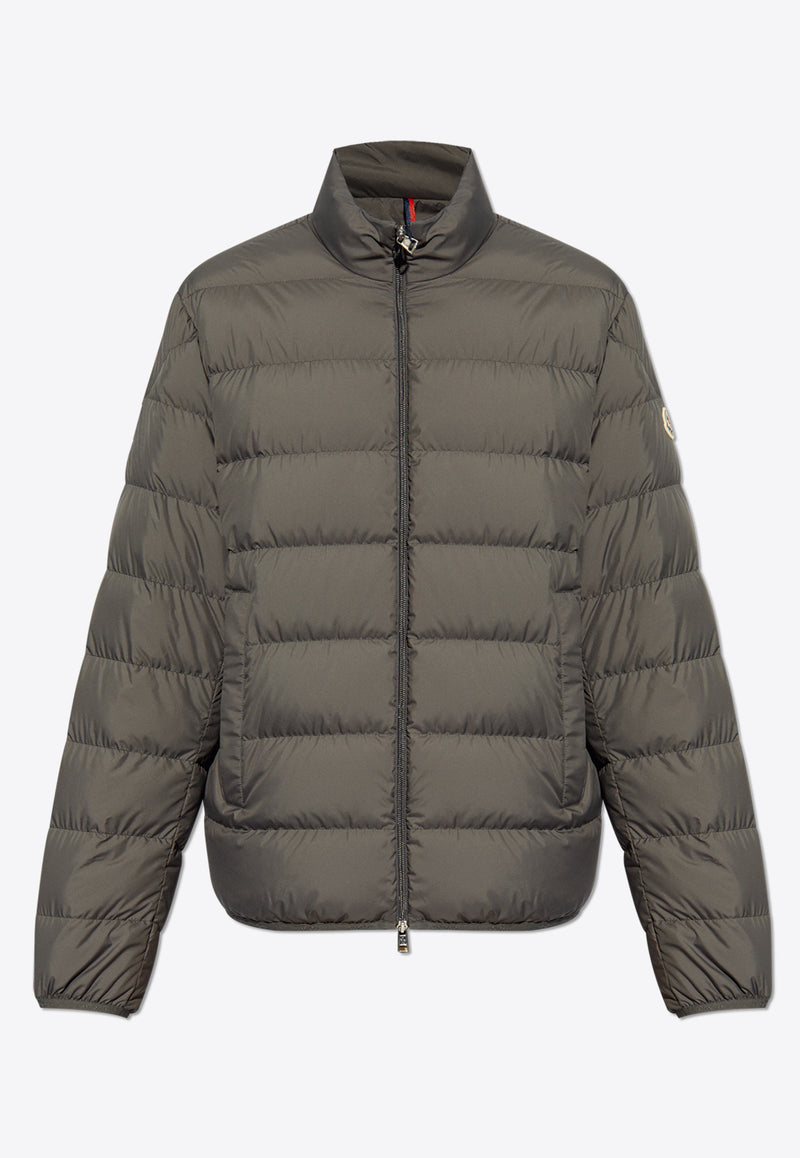 Moncler Baudinet Zip-Up Short Down Jacket Gray J20911A00077 54A81-920