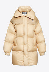 Moncler Verone Zip-Up Long Down Jacket Beige J20911A00212 5985T-230