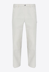 Moncler Logo Patch Straight-Leg Pants Cream J20912A00032 597V6-033