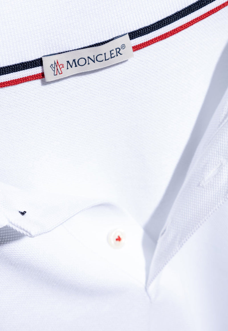 Moncler Logo Patch Pique Polo T-shirt White J20918A70300 84556-001