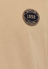 Moncler Rugby Patch Crewneck T-shirt Beige J20918C00028 89AKK-22A