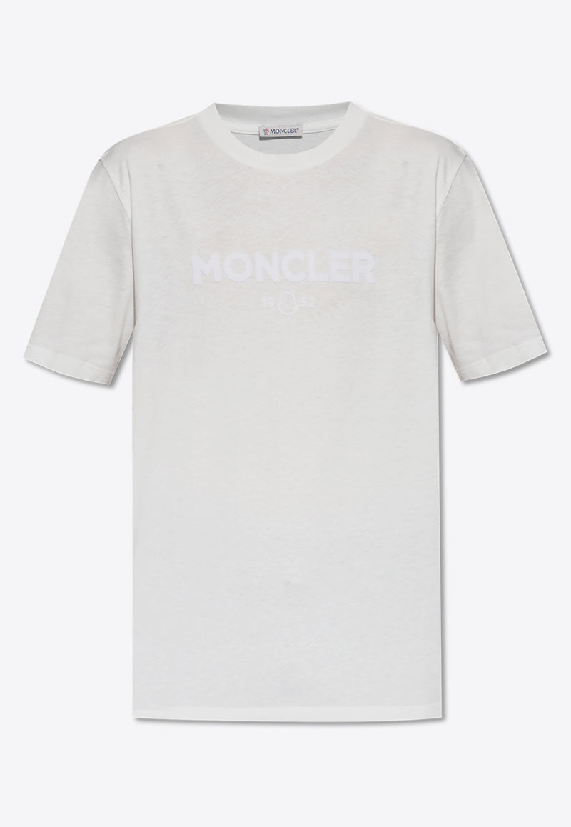 Moncler Flocked Logo Crewneck T-shirt White J20918C00016 89AMY-034