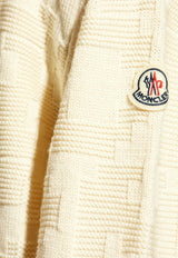 Moncler Textured Logo Wool Sweater Cream J20919C00006 M1282-034