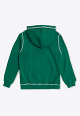 Dolce & Gabbana Kids Boys Logo Print Hooded Sweatshirt Green L4JWKI G7NVV-V0403