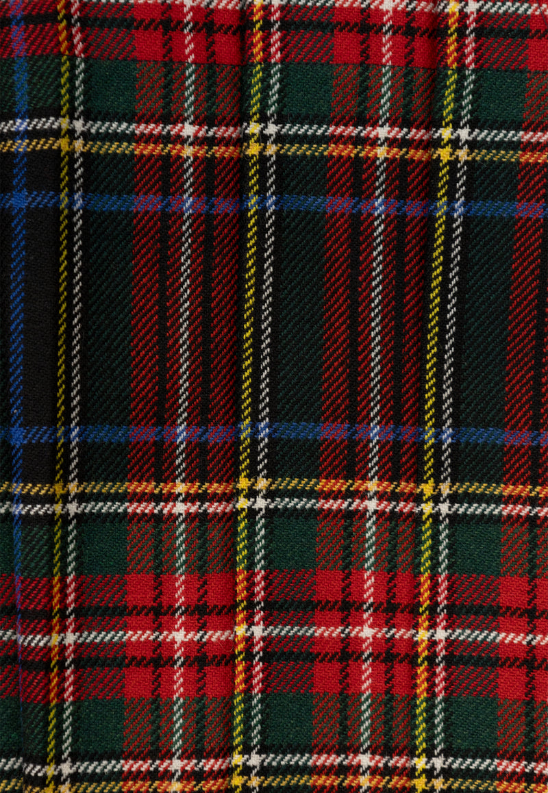 Girls Tartan Check Pleated Skirt