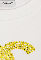 Dolce & Gabbana Kids Girls DG Rhinestones Crewneck T-shirt White L5JTNL G7NUS-W0800