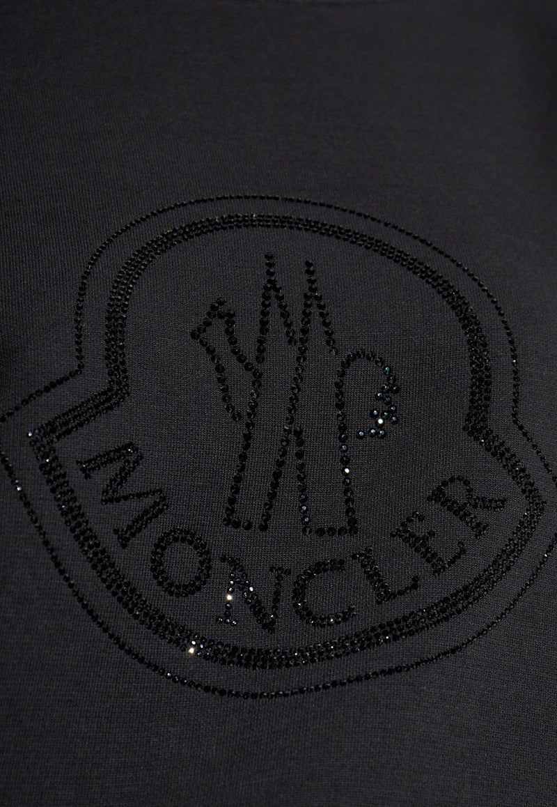 Moncler Crystal Logo Crewneck Sweatshirt Black J20938G00040 899TR-999