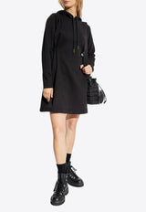 Moncler Stitched Logo Hooded Mini Dress Black J20938I00010 899RB-999