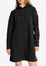 Moncler Stitched Logo Hooded Mini Dress Black J20938I00010 899RB-999