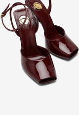 Saint Laurent La Scandale 110 Patent Leather Pumps Burgundy 8060481TV00/P_YSL-6117