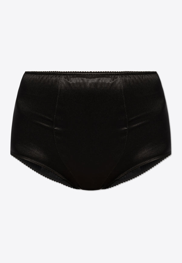 Dolce & Gabbana Satin High-Waist Panties Black O2A18T ONO13-N0000