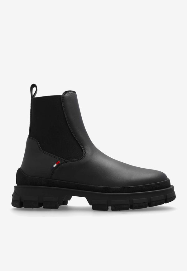 Moncler Hevea Leather Chelsea Boots Black J209A4F00090 M4646-999