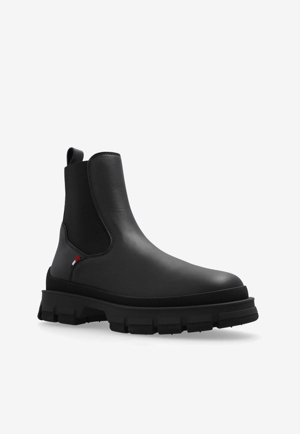 Moncler Hevea Leather Chelsea Boots Black J209A4F00090 M4646-999