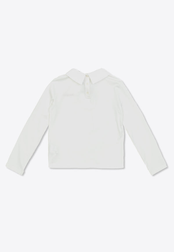 Girls Logo Embroidered Long-Sleeved T-shirt