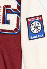 Dolce & Gabbana Kids Boys DG Logo Patch Bomber Jacket Burgundy L42B54 G7NOP-S9000