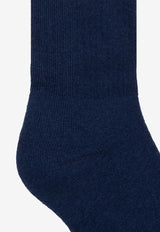 Dolce & Gabbana Kids Boys DG Logo Print Socks Navy Blue LBKAE5 JBCDM-S9004