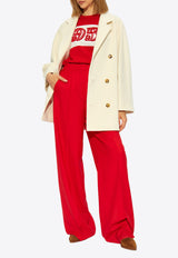 معطف ريبوس من مزيج الصوف بصف أزرار مزدوج